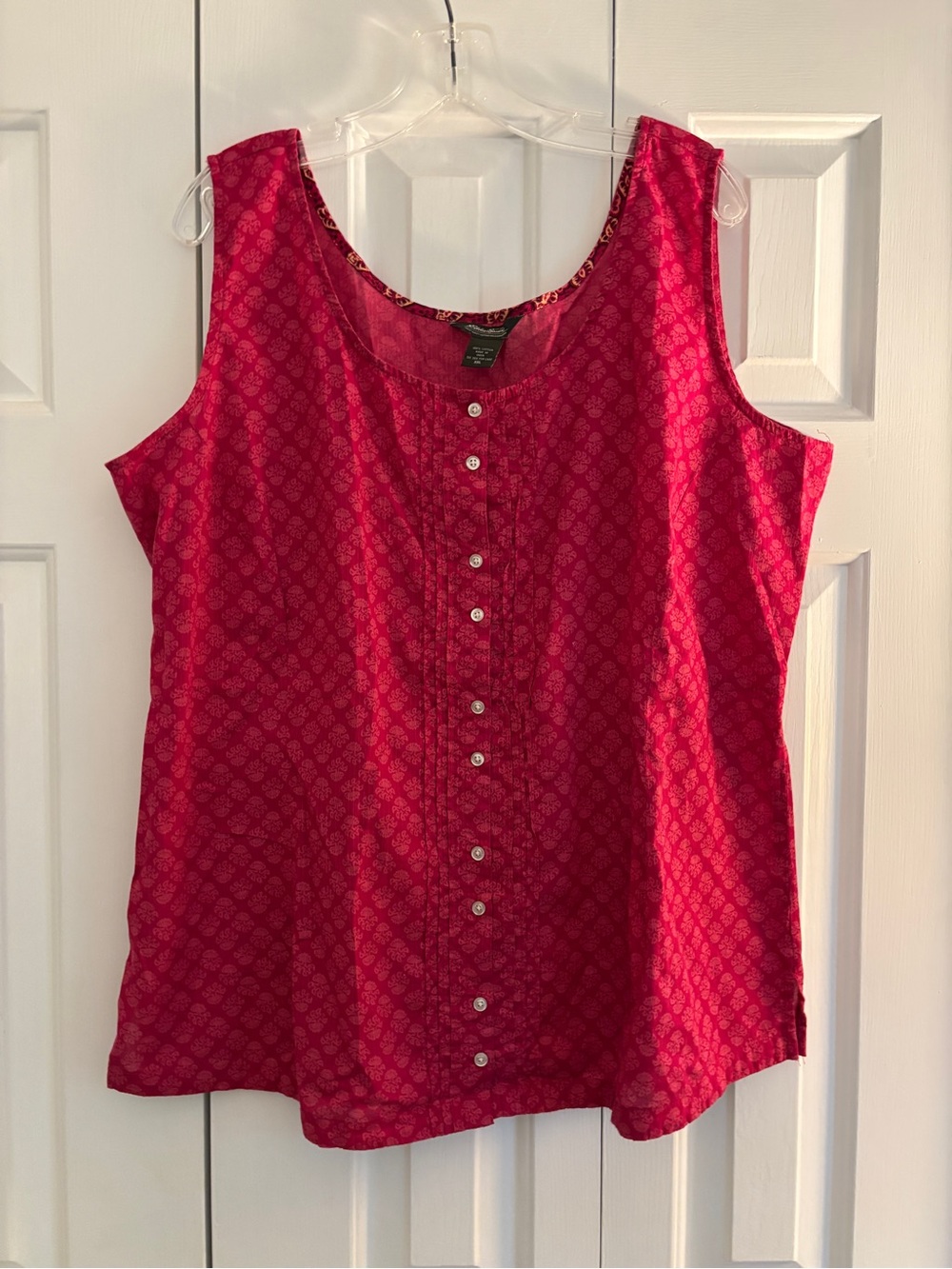 Eddie Bauer Women’s Sleeveless Button-Front Camisole Top - Pink XXL